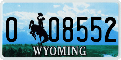 WY license plate 008552