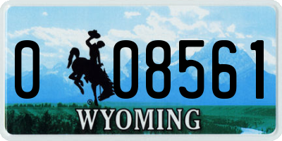 WY license plate 008561