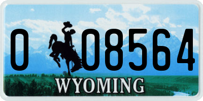 WY license plate 008564