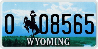 WY license plate 008565