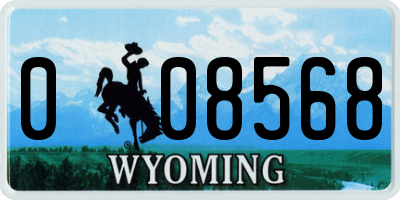 WY license plate 008568