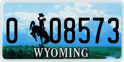 WY license plate 008573