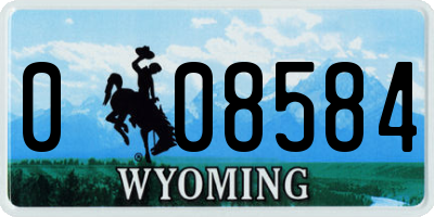 WY license plate 008584