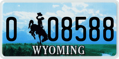 WY license plate 008588