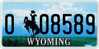 WY license plate 008589