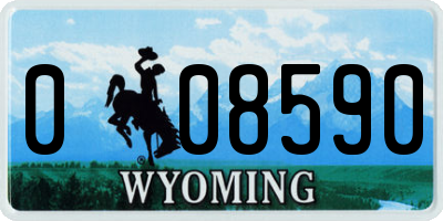 WY license plate 008590