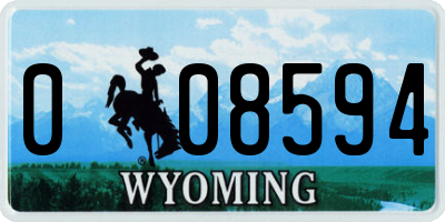 WY license plate 008594