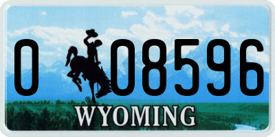 WY license plate 008596