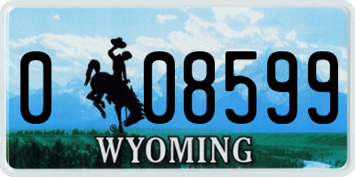 WY license plate 008599