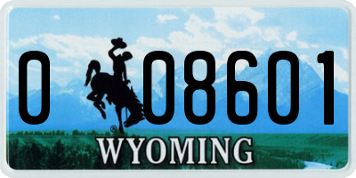 WY license plate 008601