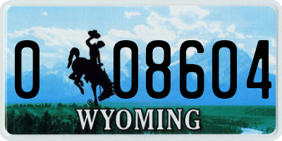 WY license plate 008604