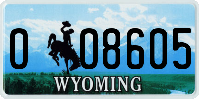 WY license plate 008605