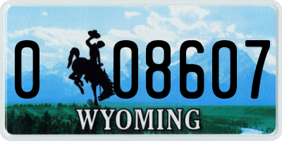 WY license plate 008607