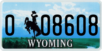 WY license plate 008608