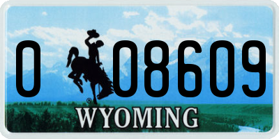 WY license plate 008609