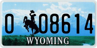 WY license plate 008614