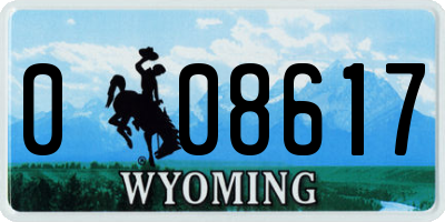 WY license plate 008617