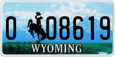 WY license plate 008619