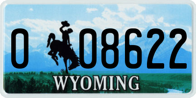WY license plate 008622