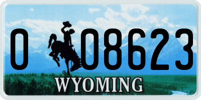 WY license plate 008623