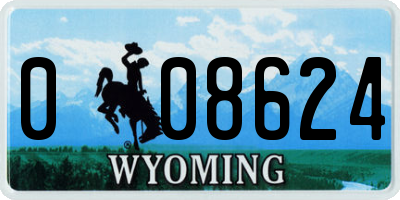 WY license plate 008624