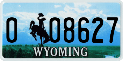 WY license plate 008627