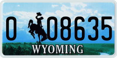 WY license plate 008635