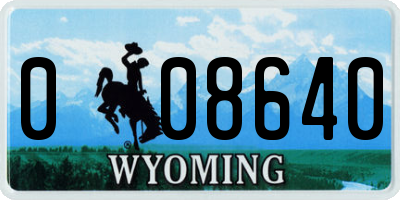 WY license plate 008640