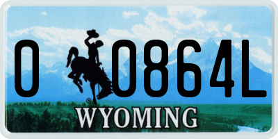 WY license plate 00864L