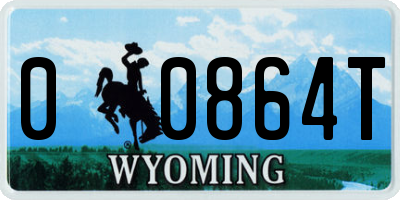 WY license plate 00864T