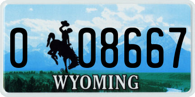 WY license plate 008667