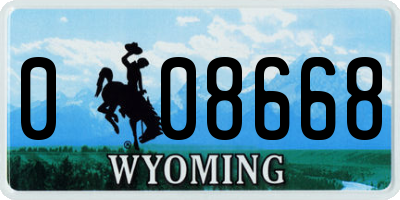 WY license plate 008668