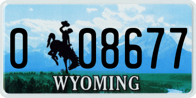 WY license plate 008677