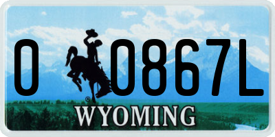 WY license plate 00867L