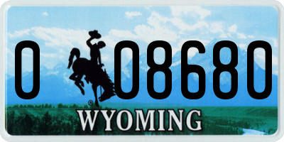 WY license plate 008680