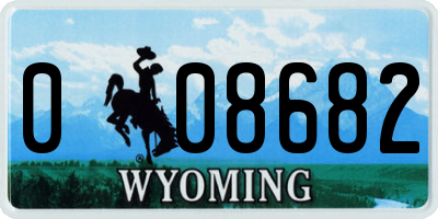 WY license plate 008682