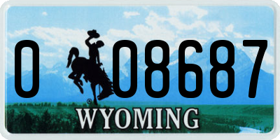 WY license plate 008687