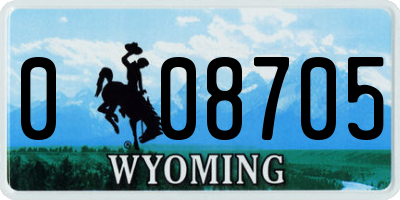 WY license plate 008705