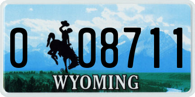 WY license plate 008711