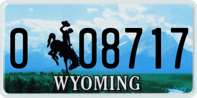 WY license plate 008717