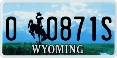 WY license plate 00871S