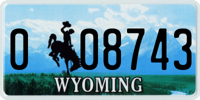 WY license plate 008743
