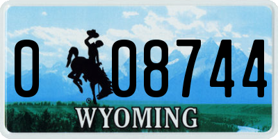 WY license plate 008744