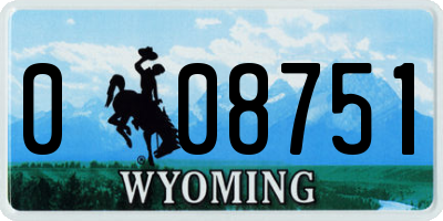 WY license plate 008751