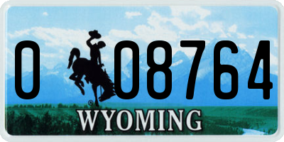 WY license plate 008764