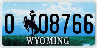WY license plate 008766