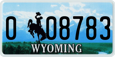 WY license plate 008783