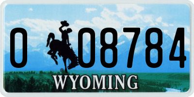 WY license plate 008784