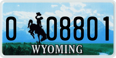 WY license plate 008801