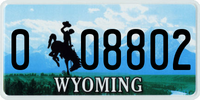 WY license plate 008802